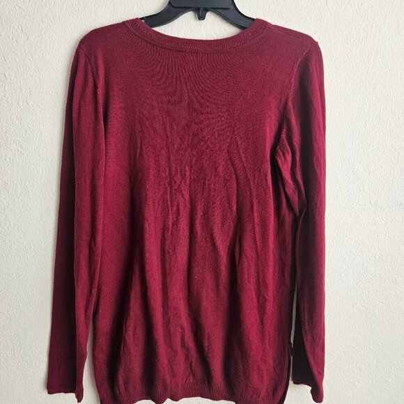 V Neck Red Talbot's Sweater Oversized Christmas Cashmere Luxury,Holiday Cozy S - Picture 5 of 6